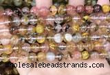 CCY641 15.5 inches 6mm round volcano cherry quartz beads