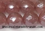 CCY667 15 inches 10mm faceted round AB-color cherry quartz beads