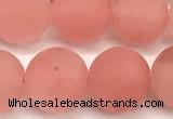 CCY673 15 inches 10mm round matte cherry quartz beads