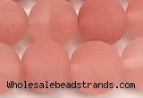 CCY674 15 inches 12mm round matte cherry quartz beads