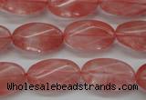 CCY70 15.5 inches 12*20mm twisted oval cherry quartz beads wholesale