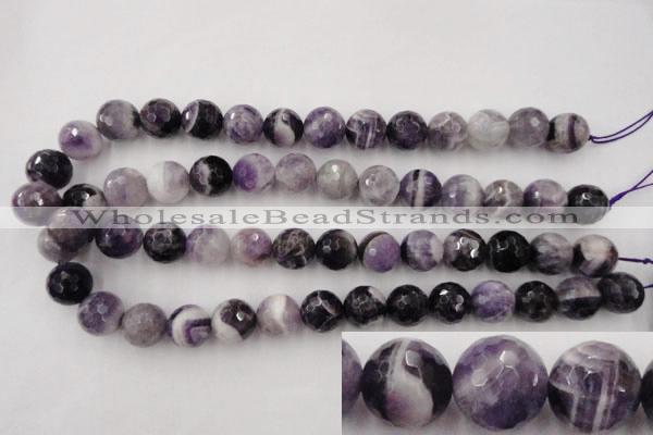 CDA154 15.5 inches 12mm faceted round dogtooth amethyst beads