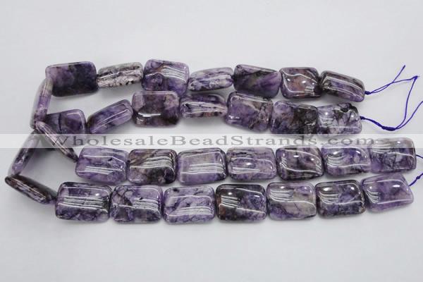 CDA311 15.5 inches 18*25mm rectangle dyed dogtooth amethyst beads