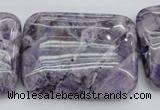 CDA313 15.5 inches 30*40mm rectangle dyed dogtooth amethyst beads