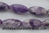 CDA334 15.5 inches 10*20mm faceted rice dyed dogtooth amethyst beads