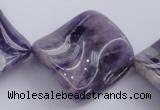 CDA41 15.5 inches 30*30mm twisted diamond dogtooth amethyst beads