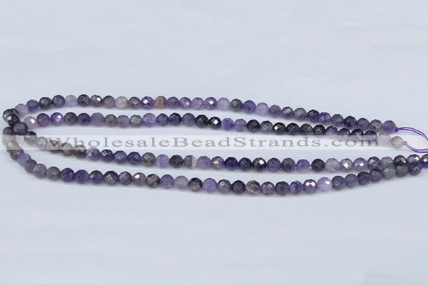 CDA58 15.5 inches 6mm faceted round dogtooth amethyst beads