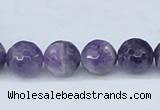 CDA61 15.5 inches 12mm faceted round dogtooth amethyst beads