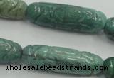 CDB12 12*40mm carved cylinder natural new dragon blood jasper beads