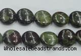 CDB206 15.5 inches 12mm flat round natural dragon blood jasper beads