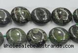 CDB207 15.5 inches 14mm flat round natural dragon blood jasper beads