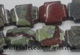 CDB224 15.5 inches 20*20mm cross natural dragon blood jasper beads