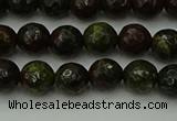 CDB310 15.5 inches 4mm faceted round dragon blood jasper beads