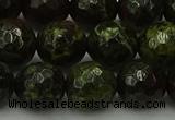 CDB315 15.5 inches 14mm faceted round dragon blood jasper beads