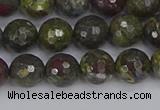 CDB322 15.5 inches 8mm faceted round dragon blood jasper beads