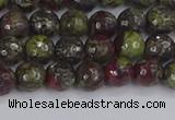 CDB329 15.5 inches 6mm faceted round A grade dragon blood jasper beads