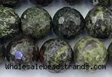 CDB356 15 inches 8mm faceted round dragon blood jasper beads