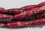 CDE10 15.5 inches 8*30mm rice dyed sea sediment jasper beads