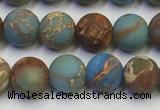 CDE1031 15.5 inches 6mm round matte sea sediment jasper beads