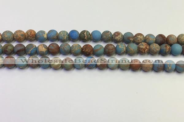 CDE1031 15.5 inches 6mm round matte sea sediment jasper beads