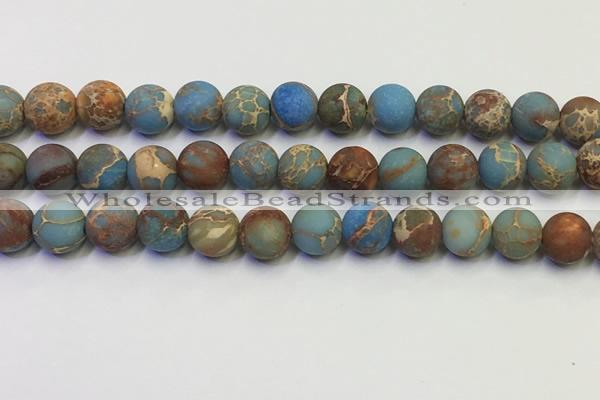 CDE1033 15.5 inches 10mm round matte sea sediment jasper beads