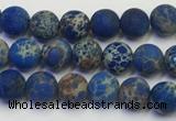 CDE1040 15.5 inches 4mm round matte sea sediment jasper beads