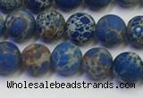 CDE1041 15.5 inches 6mm round matte sea sediment jasper beads