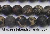 CDE1046 15.5 inches 6mm round matte sea sediment jasper beads