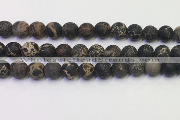 CDE1049 15.5 inches 12mm round matte sea sediment jasper beads