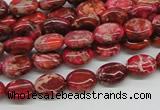 CDE12 15.5 inches 8*10mm oval dyed sea sediment jasper beads