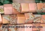 CDE1200 15.5 inches 4.5mm - 5mm cube sea sediment jasper beads