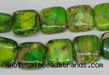 CDE121 15.5 inches 14*14mm square dyed sea sediment jasper beads