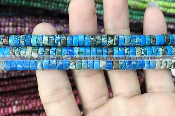 CDE1234 15.5 inches 3*6mm heishi sea sediment jasper beads