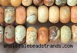 CDE1260 15.5 inches 4*6mm rondelle sea sediment jasper beads