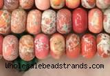 CDE1261 15.5 inches 4*6mm rondelle sea sediment jasper beads