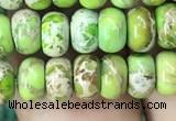 CDE1268 15.5 inches 4*6mm rondelle sea sediment jasper beads