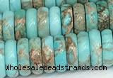 CDE1404 15.5 inches 3.5*10mm rondelle sea sediment jasper beads