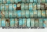 CDE1406 15.5 inches 3*4mm heishi sea sediment jasper beads wholesale