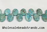 CDE1410 Top drilled 20*30mm oval sea sediment jasper beads