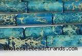 CDE1425 15.5 inches 4*13mm tube sea sediment jasper beads wholesale