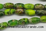 CDE145 15.5 inches 8*12mm rice dyed sea sediment jasper beads