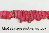 CDE1452 Top drilled 8*15mm - 10*60mm sticks sea sediment jasper beads