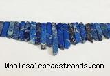 CDE1455 Top drilled 8*15mm - 10*60mm sticks sea sediment jasper beads