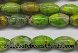 CDE147 15.5 inches 10*15mm rice dyed sea sediment jasper beads