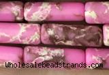 CDE1474 15.5 inches 4*13mm tube synthetic sea sediment jasper beads