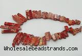 CDE1501 Top drilled 8*20mm - 10*55mm sticks sea sediment jasper beads