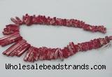 CDE1510 Top drilled 5*15mm - 6*55mm sticks sea sediment jasper beads