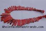 CDE1512 Top drilled 5*15mm - 6*55mm sticks sea sediment jasper beads