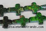 CDE209 15.5 inches 15*20mm cross dyed sea sediment jasper beads