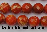 CDE2102 15.5 inches 10mm faceted round dyed sea sediment jasper beads